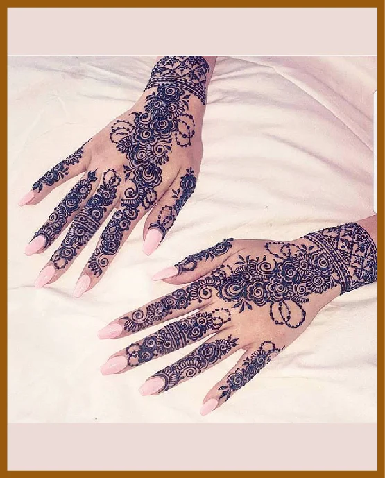 Stylish Back Hand Layout With Full Wrist Art Stylish Back Hand Mehndi Design